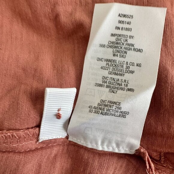 Lori Goldstein LOGO Womens XL Long Sleeve Peplum Top Pink 100% Cotton Made In In - Picture 7 of 11